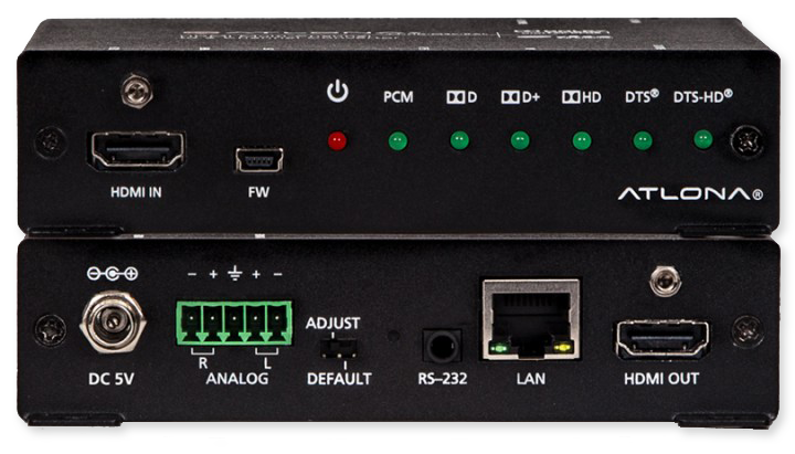 Atlona 4K UHD HDMI Multi-Channel Digital to Two-Channel Balanced Analog ...