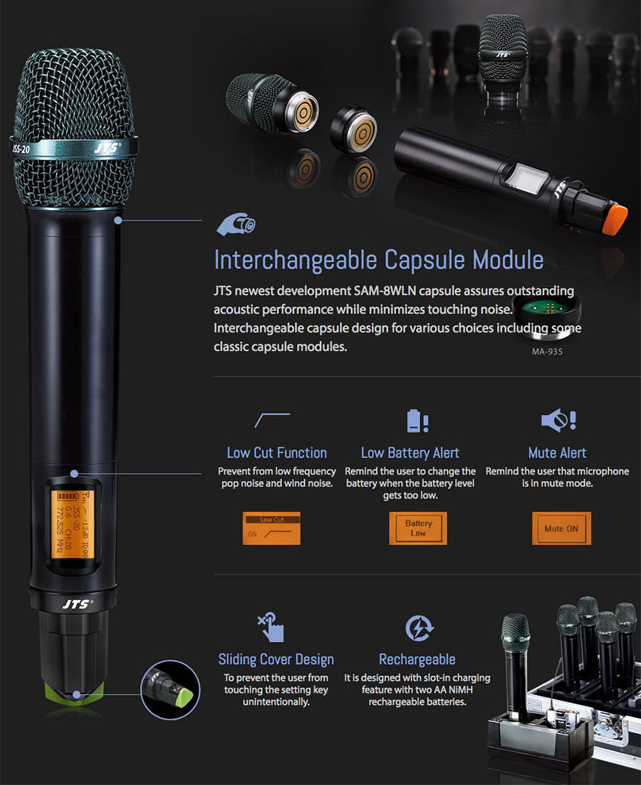 JTS JSS-20 UHF Wireless Handheld Microphone Transmitter | AV Australia ...